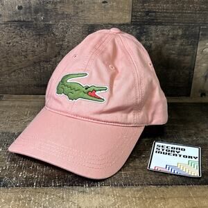 Lacoste Big Logo Crocodile Cap Hat Adjustable Pink One Size